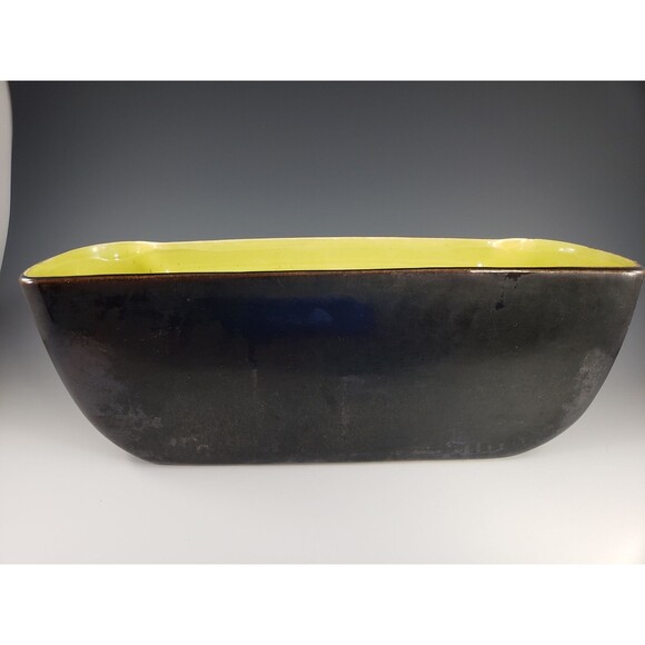 Large 14" Red Wing Pottery Sunflower Planter Brown w Yellow Interior #2018 VTG - Picture 6 of 10